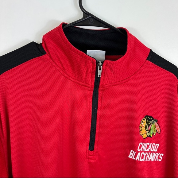 Chicago Blackhawks  Red Lightweight Quarterzip Long sleeve Sz Large NHL Official - Picture 2 of 11